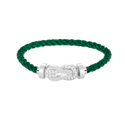 [⭐Seralia]CHANCE LARGE 8 FIGURE BUCKLE HALF DIAMOND BRACELET SILVER
