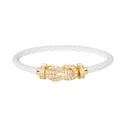 [⭐Seralia]CHANCE LARGE 8 FIGURE BUCKLE FULLDIAMOND BRACELET GOLD