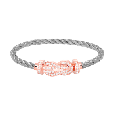 [⭐Seralia]CHANCE LARGE 8 FIGURE BUCKLE FULL DIAMOND BRACELET ROSE GOLD
