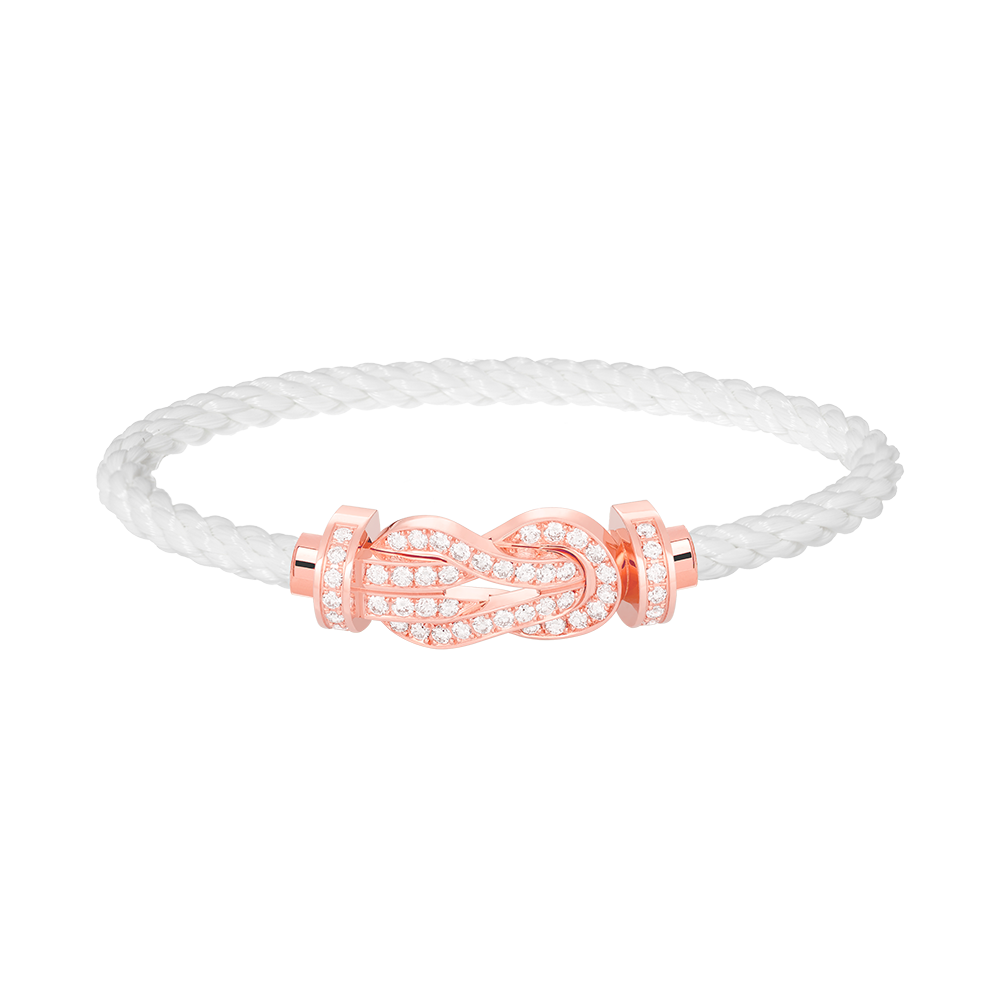 [⭐Seralia]CHANCE LARGE 8 FIGURE BUCKLE FULL DIAMOND BRACELET ROSE GOLD