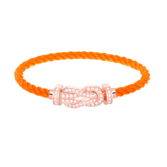 [⭐Seralia]CHANCE LARGE 8 FIGURE BUCKLE FULL DIAMOND BRACELET ROSE GOLD