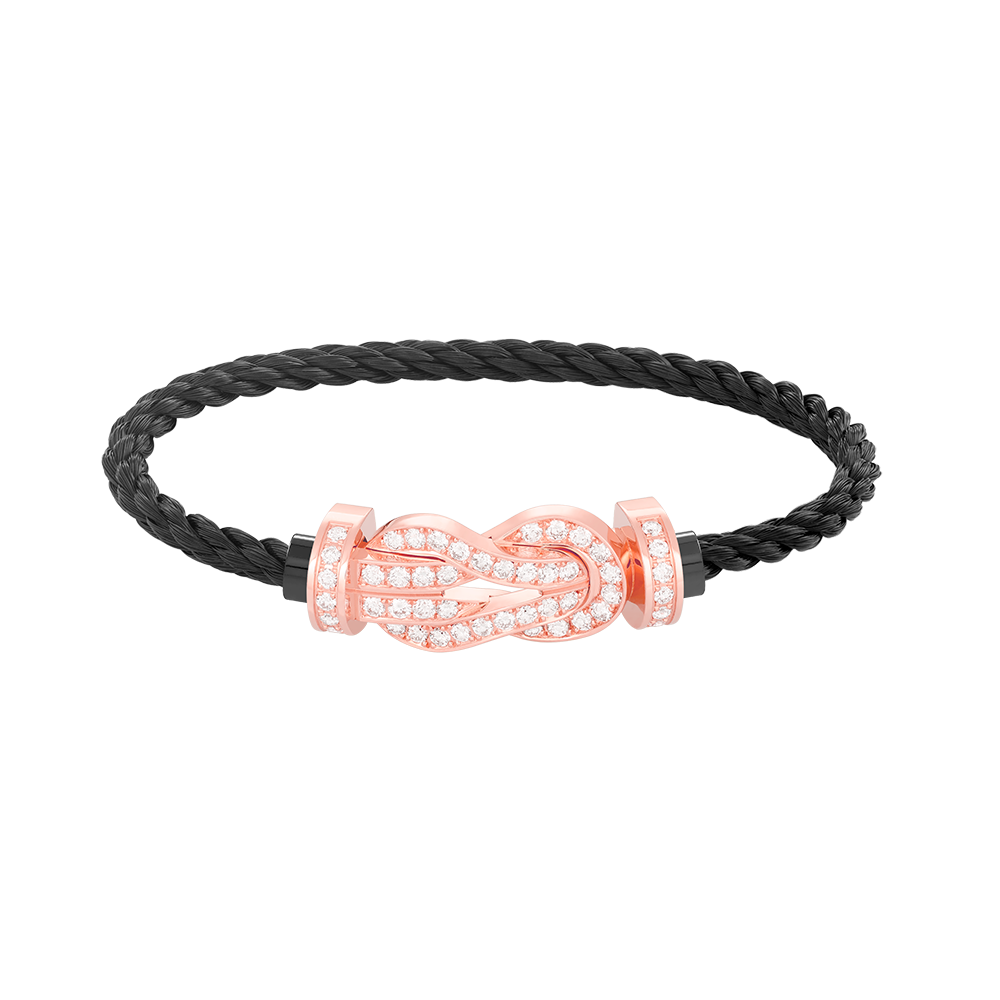 [⭐Seralia]CHANCE LARGE 8 FIGURE BUCKLE FULL DIAMOND BRACELET ROSE GOLD