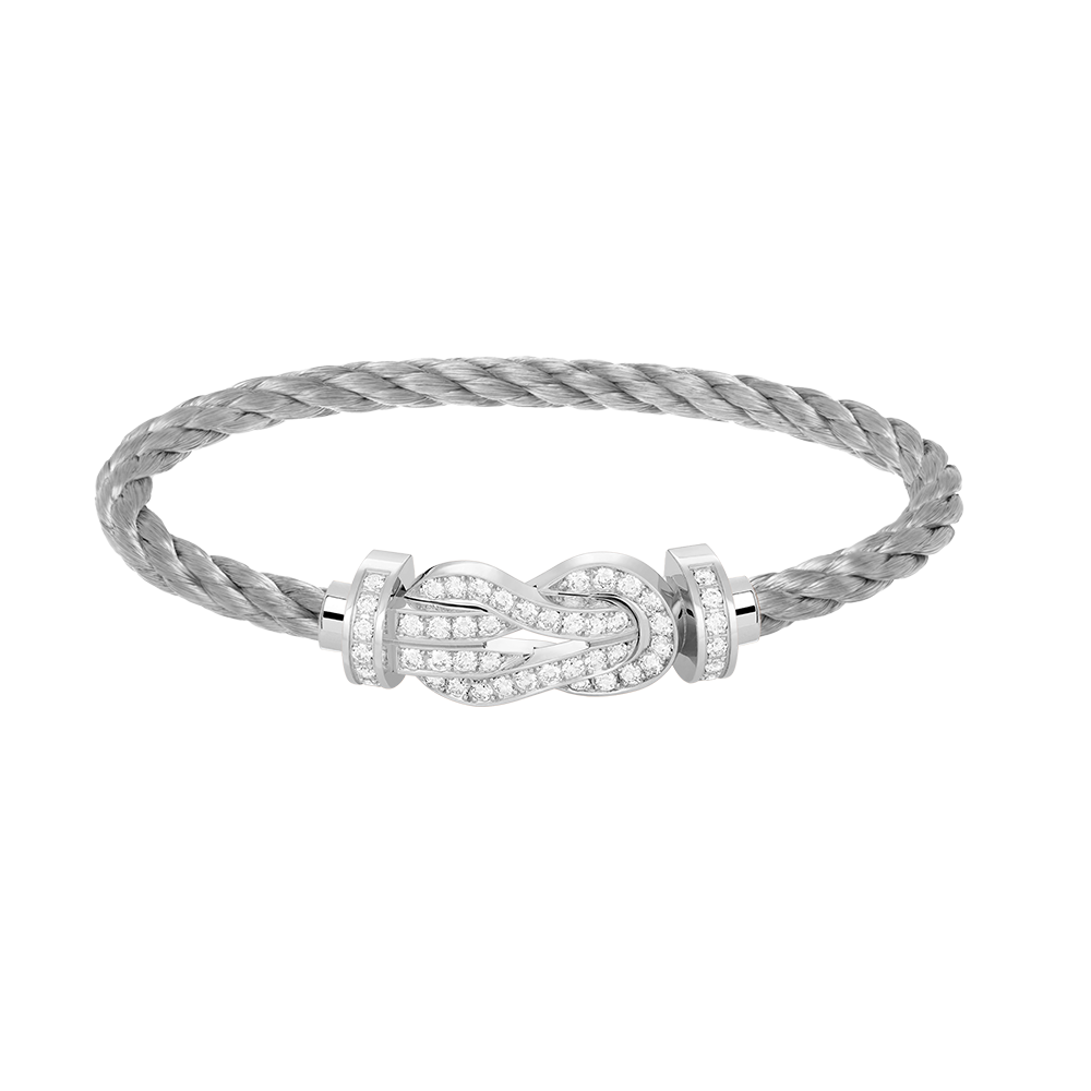 [⭐Seralia]CHANCE LARGE 8 FIGURE BUCKLE FULL DIAMOND BRACELET SILVER