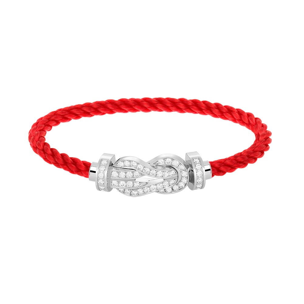 [⭐Seralia]CHANCE LARGE 8 FIGURE BUCKLE FULL DIAMOND BRACELET SILVER
