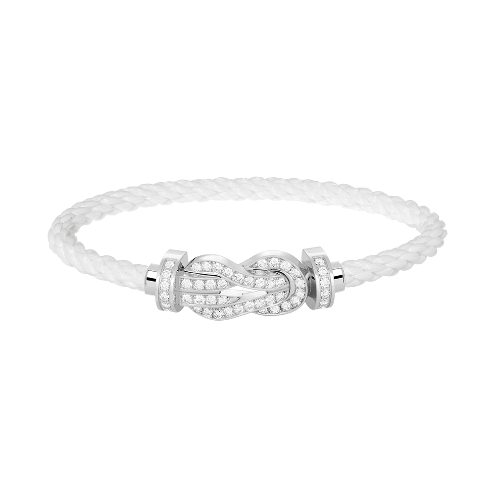 [⭐Seralia]CHANCE LARGE 8 FIGURE BUCKLE FULL DIAMOND BRACELET SILVER