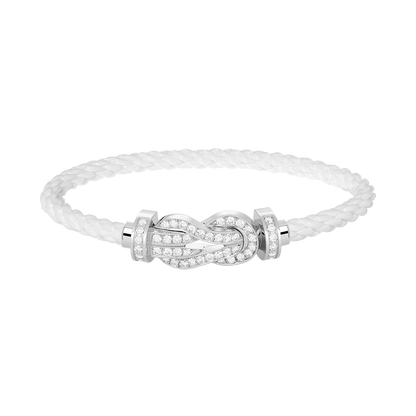[⭐Seralia]CHANCE LARGE 8 FIGURE BUCKLE FULL DIAMOND BRACELET SILVER
