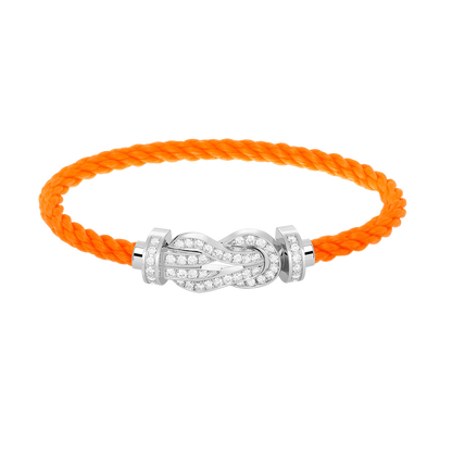 [⭐Seralia]CHANCE LARGE 8 FIGURE BUCKLE FULL DIAMOND BRACELET SILVER