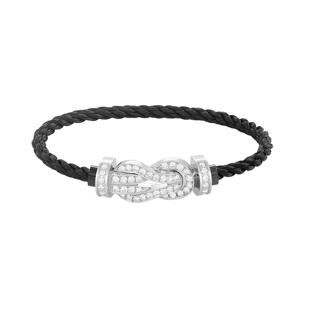 [⭐Seralia]CHANCE LARGE 8 FIGURE BUCKLE FULL DIAMOND BRACELET SILVER