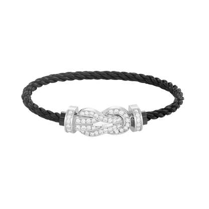 [⭐Seralia]CHANCE LARGE 8 FIGURE BUCKLE FULL DIAMOND BRACELET SILVER