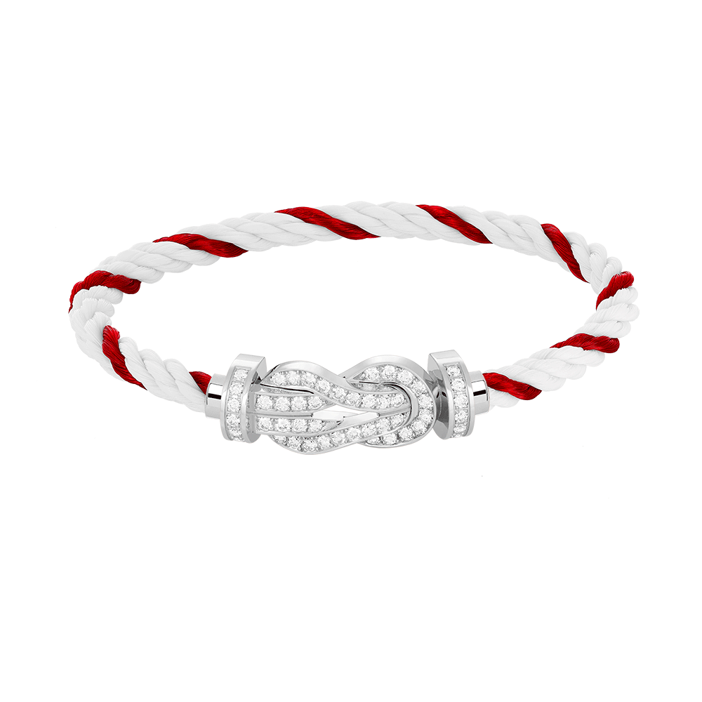 [⭐Seralia]CHANCE LARGE 8 FIGURE BUCKLE FULL DIAMOND BRACELET SILVER