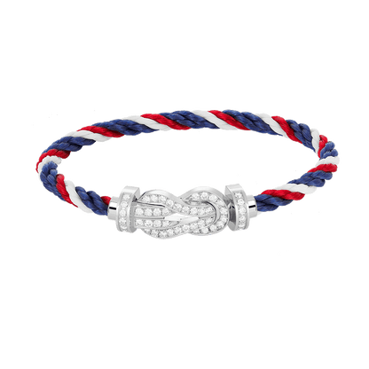 [⭐Seralia]CHANCE LARGE 8 FIGURE BUCKLE FULL DIAMOND BRACELET SILVER
