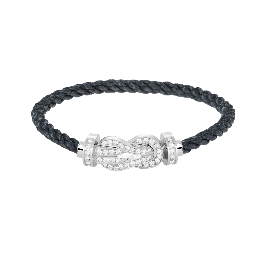 [⭐Seralia]CHANCE LARGE 8 FIGURE BUCKLE FULL DIAMOND BRACELET SILVER