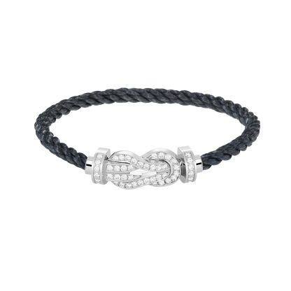 [⭐Seralia]CHANCE LARGE 8 FIGURE BUCKLE FULL DIAMOND BRACELET SILVER