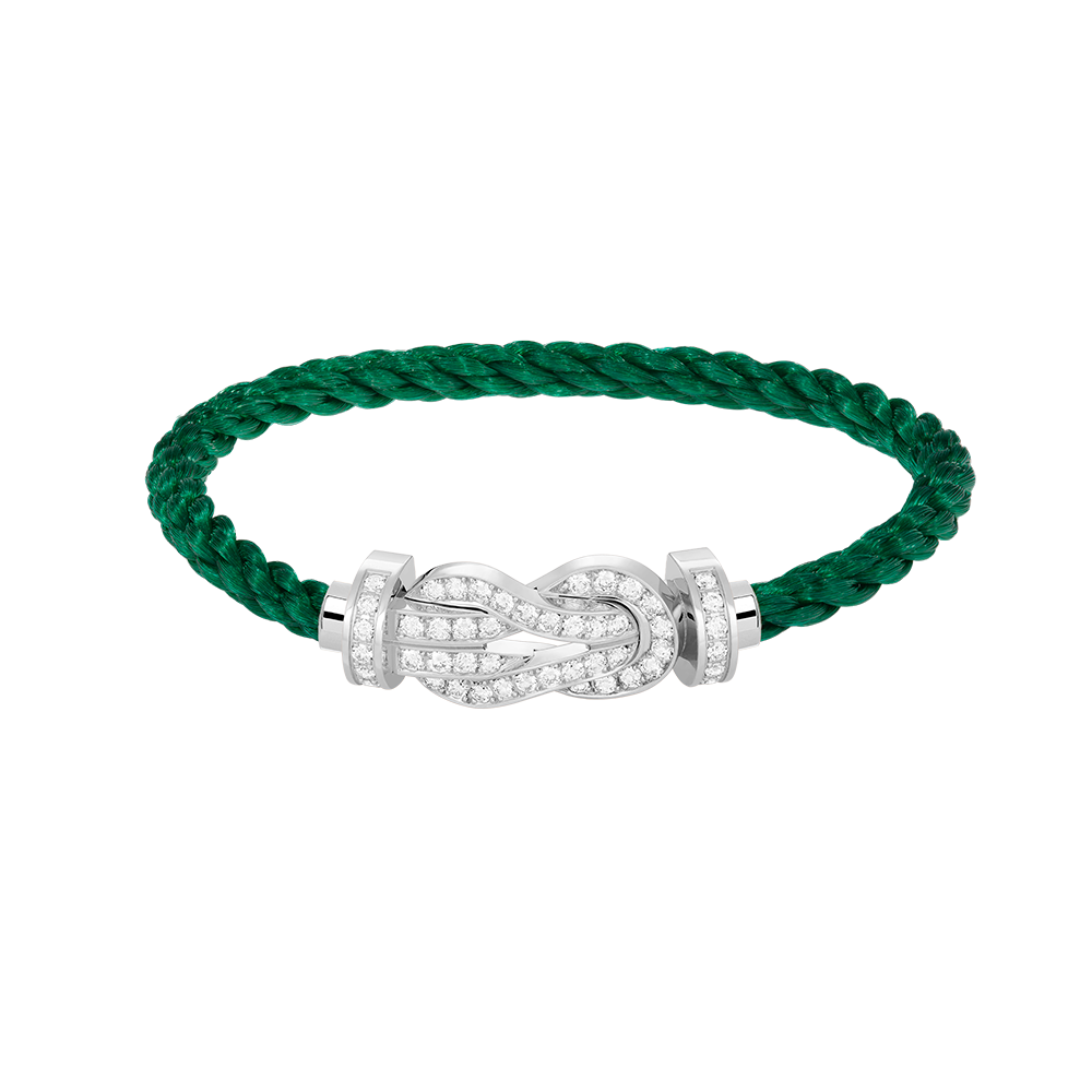 [⭐Seralia]CHANCE LARGE 8 FIGURE BUCKLE FULL DIAMOND BRACELET SILVER