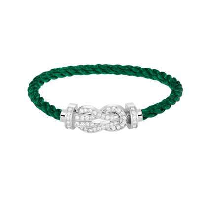 [⭐Seralia]CHANCE LARGE 8 FIGURE BUCKLE FULL DIAMOND BRACELET SILVER
