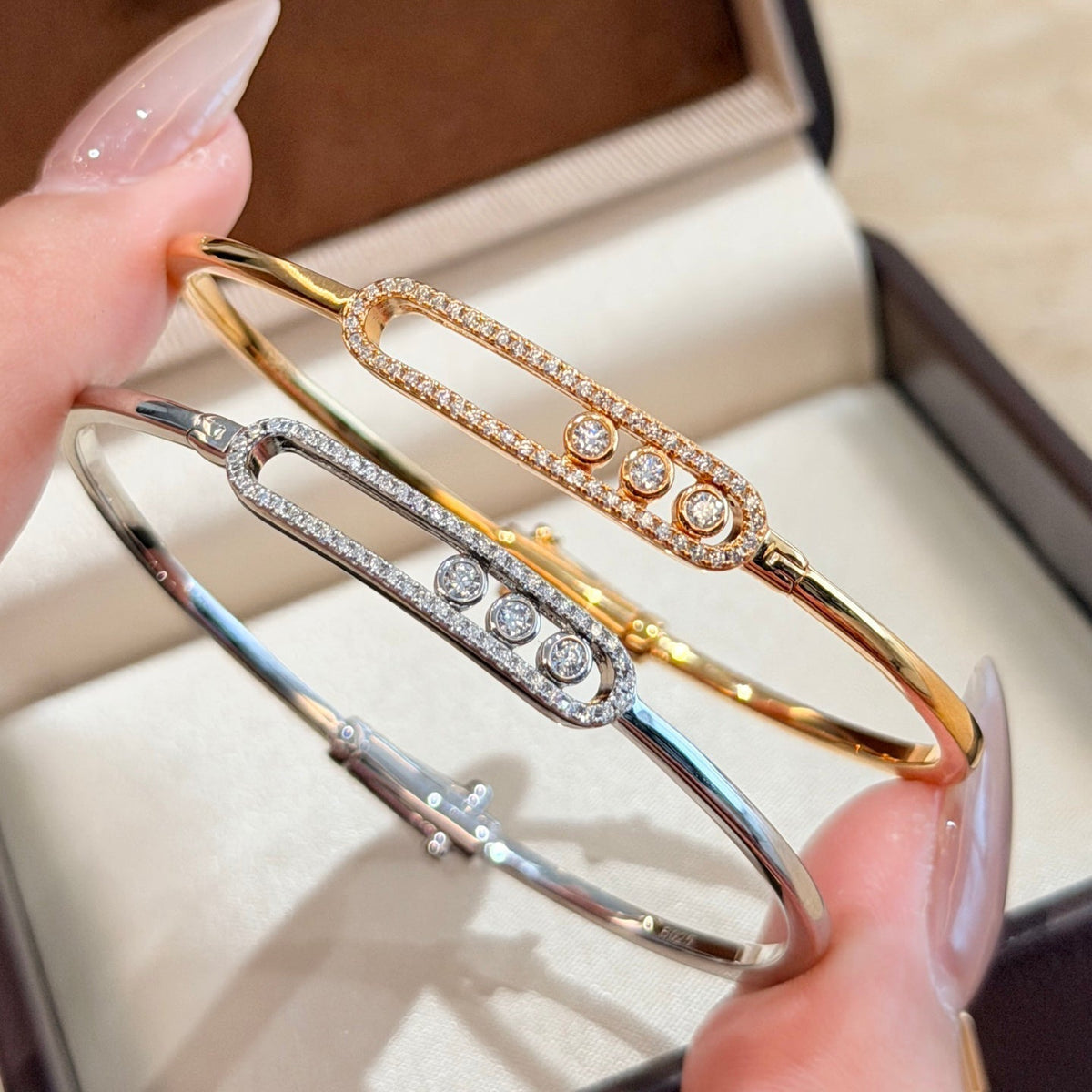 [⭐Seralia]Move Pavé Diamond Bangle Bracelet M