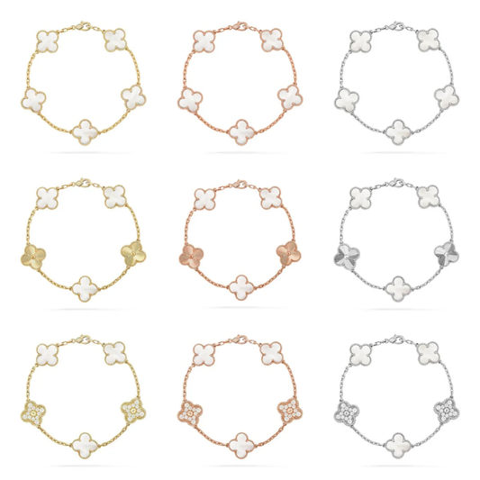 [⭐Seralia]CLOVER WHITE PEARL MOP 5 MOTIF BRACELET COLLECTION