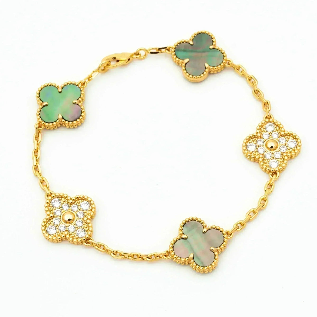 [⭐Seralia] CLOVER 5 MOTIF GRAY MOP BRACELET COLLECTION
