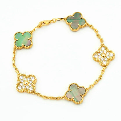 [⭐Seralia] CLOVER 5 MOTIF GRAY MOP BRACELET COLLECTION