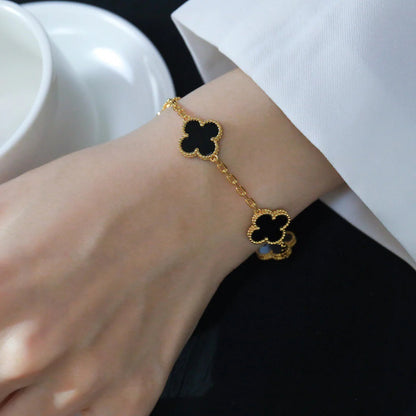 [⭐Seralia] CLOVER 5 MOTIF ONYXS BRACELET COLLECTION