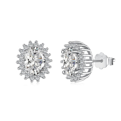 [Lucky Jewelry]Delicate Radiant Oval Cut Daily Earrings