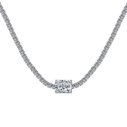 [Lucky Jewelry]2.0 carat Ornate Emerald Cut Necklace