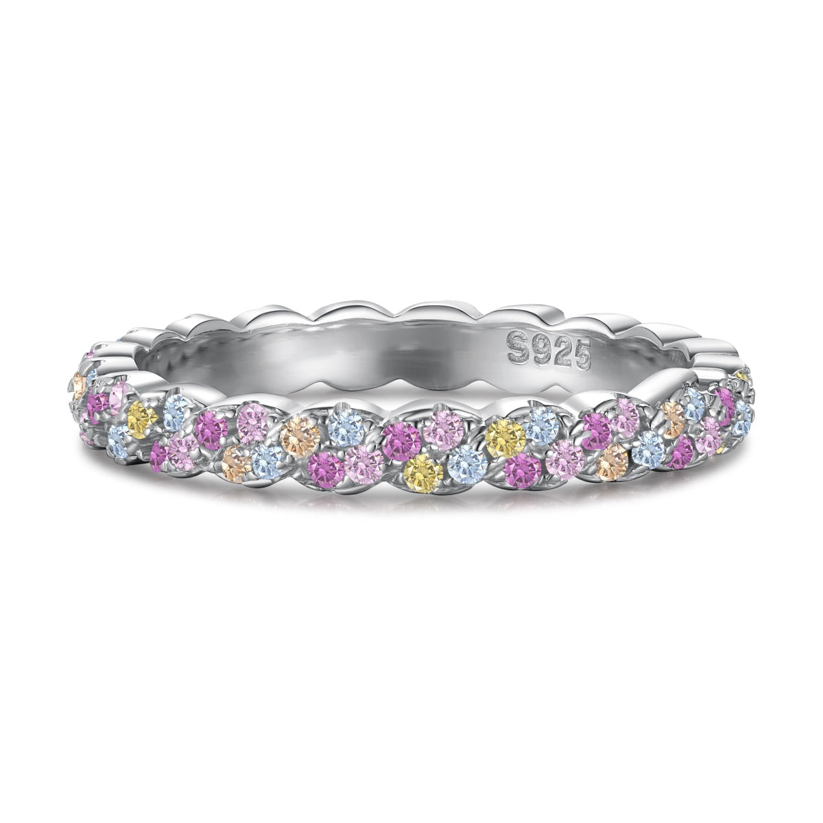 [Lucky Jewelry]Dainty Ebullient Round Cut Daily Ring
