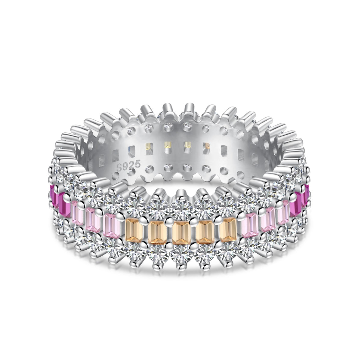 [Lucky Jewelry]Ornate Colorful Radiant Cut Daily Ring