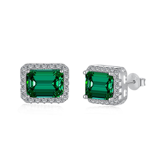 [Lucky Jewelry]Luxurious Dainty Emerald Cut Banquet Earrings