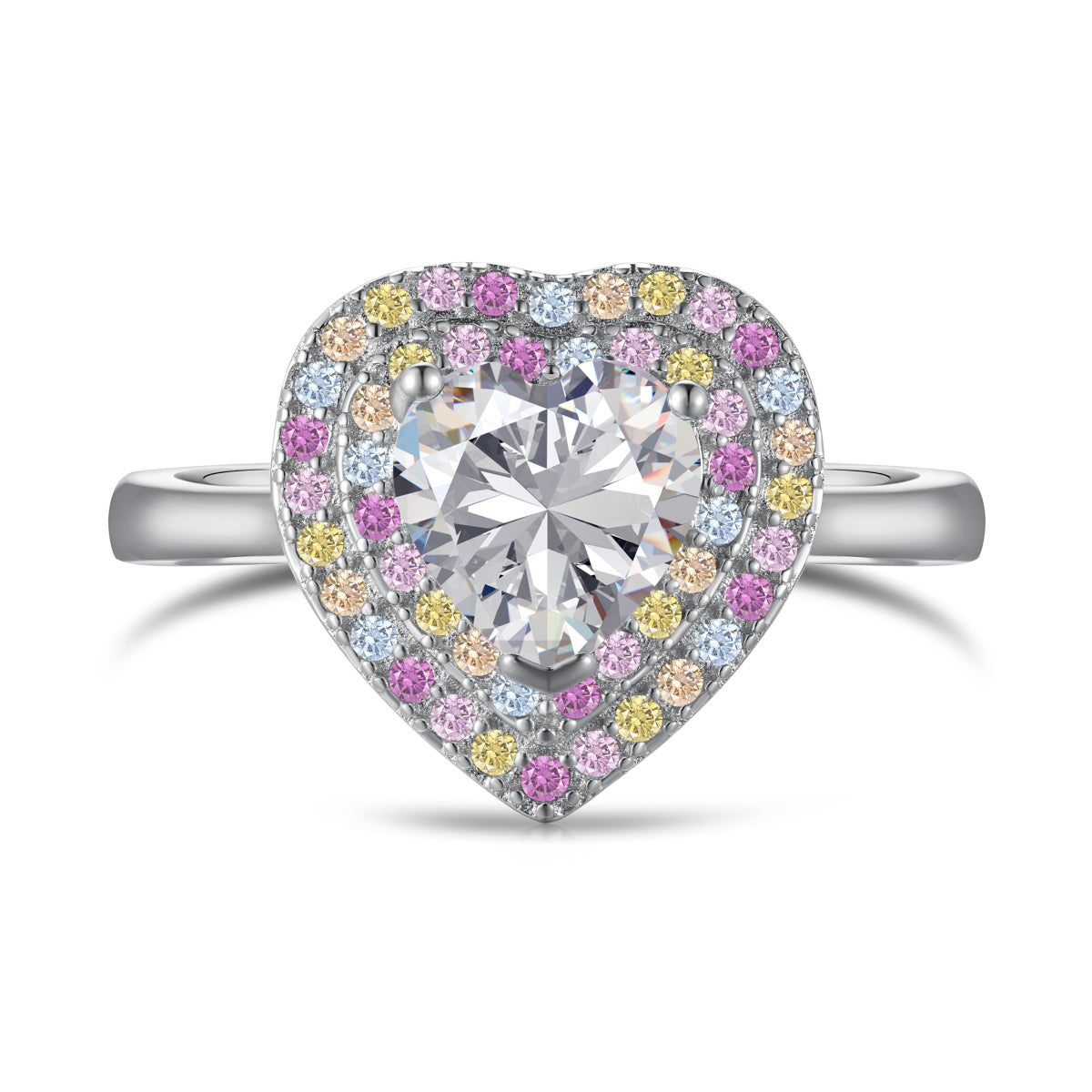 [Lucky Jewelry]Delicate Ebullient Heart Shape Wedding Ring