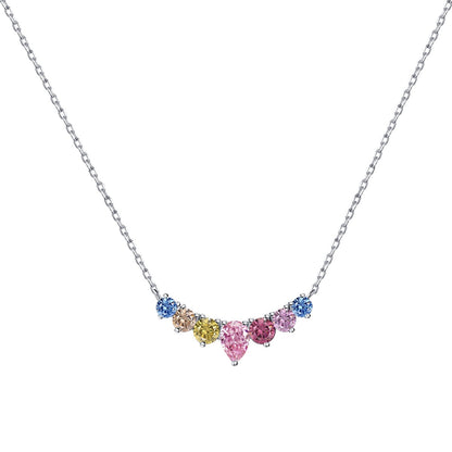 [Lucky Jewelry]Dainty Colorful Heart Necklace