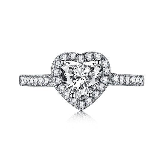 [Lucky Jewelry]Eternity Splashy Romantic Heart Shape Lover Ring