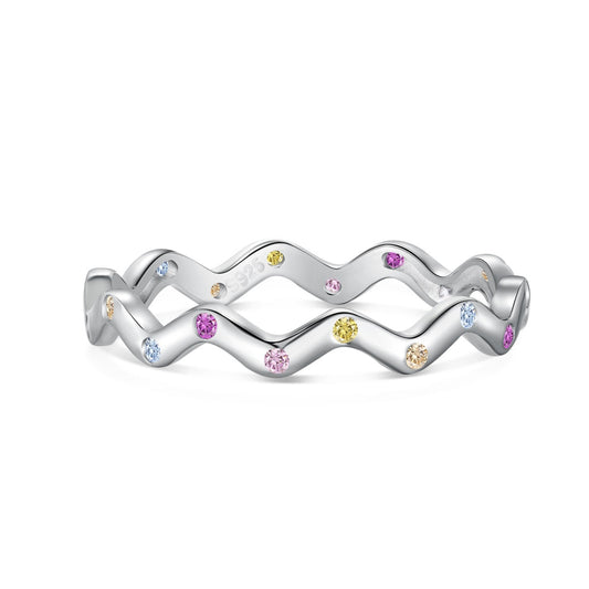 [Lucky Jewelry]Ornate Vibrant Round Cut Daily Ring