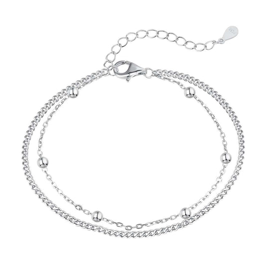 [Lucky Jewelry]Delicate Bead Double Layer Bracelet