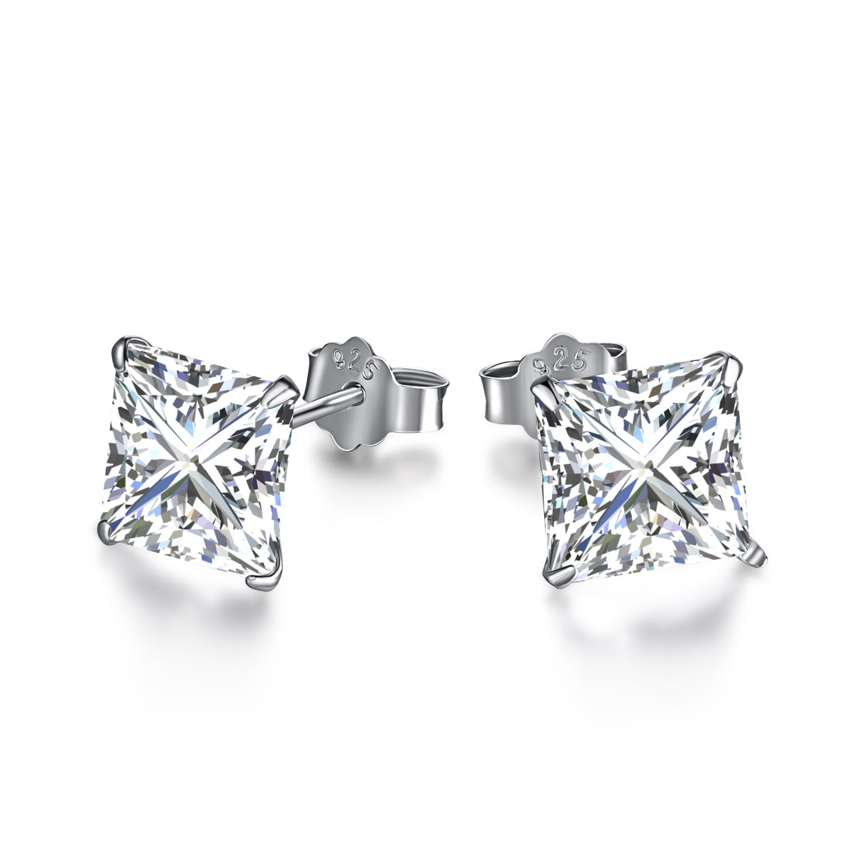 [Lucky Jewelry]Ornate Square Shape Earrings