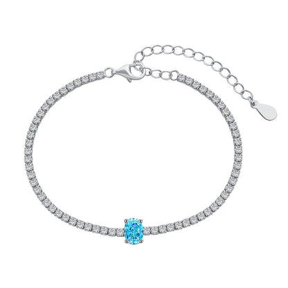[Lucky Jewelry]0.75 Carat Exquisite Oval Cut Daily Bracelet