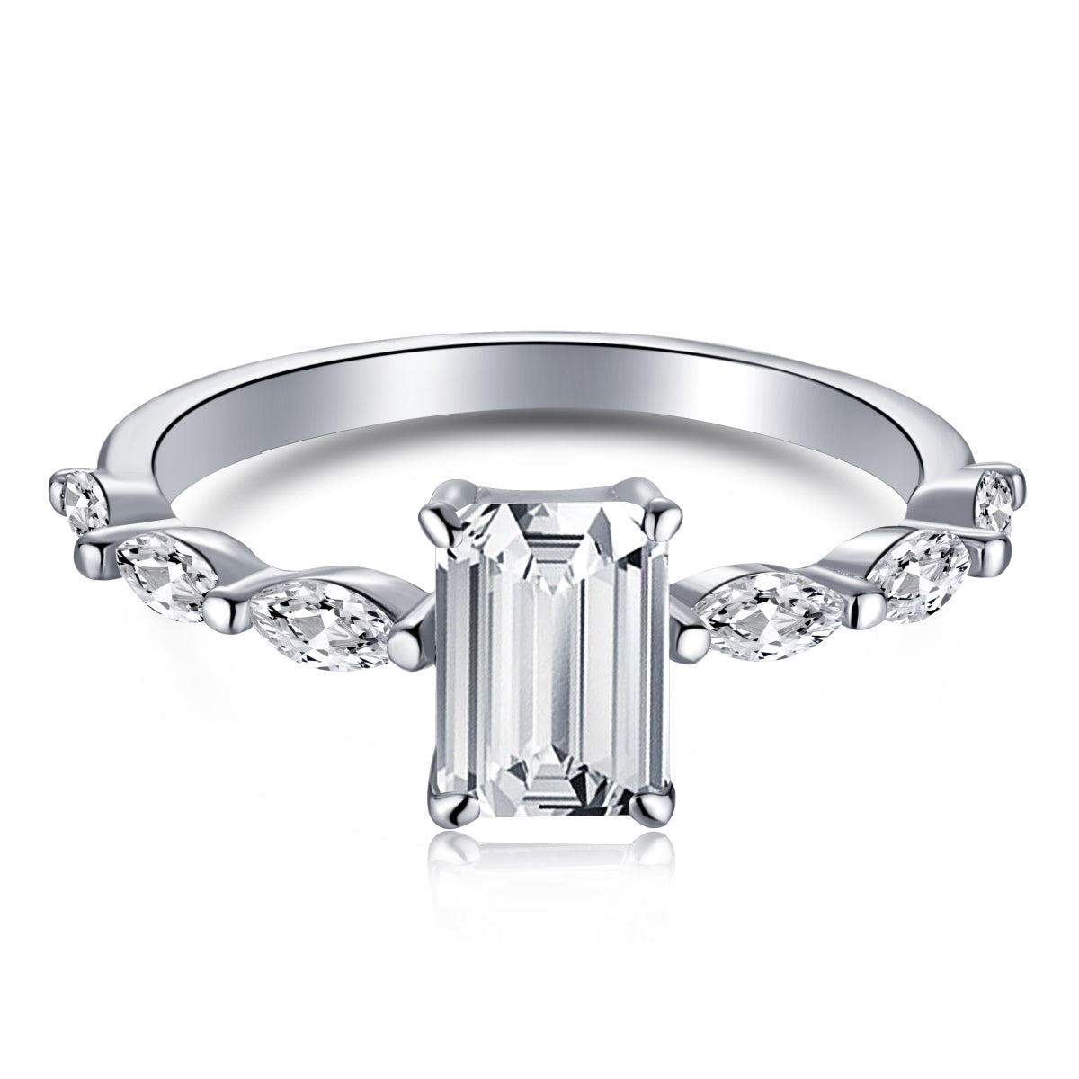 [Lucky Jewelry]1.0 Carat Dainty Resplendent Radiant Cut Daily Ring