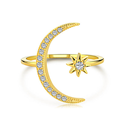 [Lucky Jewelry]Eternity Moon & Star Ring