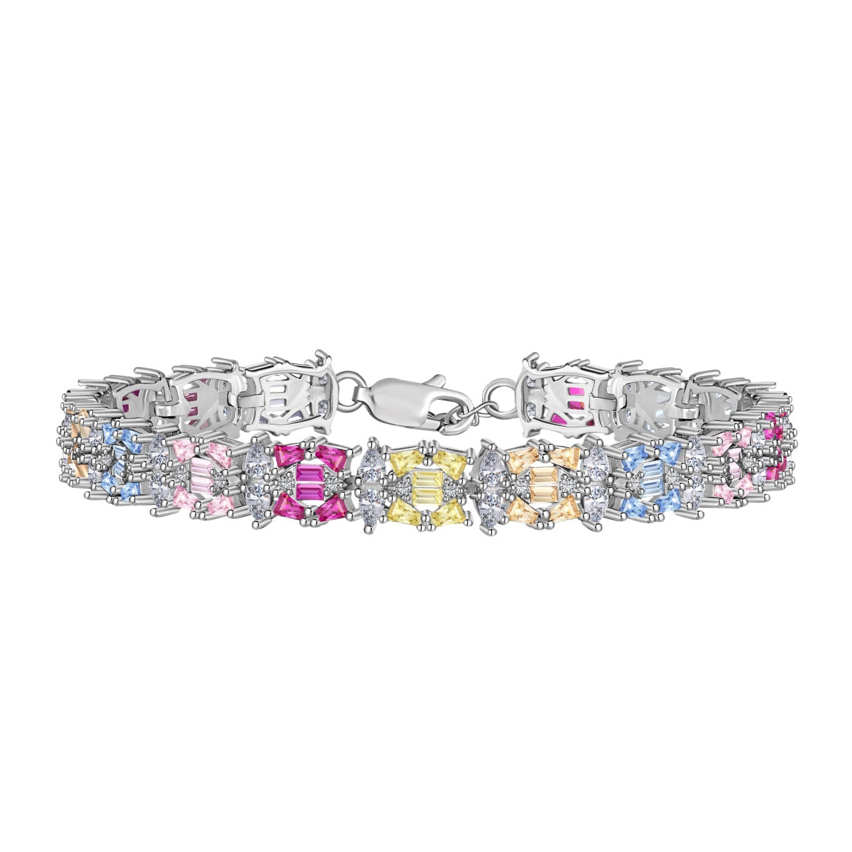 [Lucky Jewelry]Delicate Colorful Multi Cut Party Bracelet