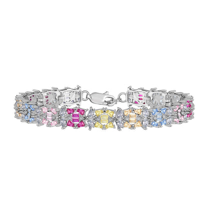 [Lucky Jewelry]Delicate Colorful Multi Cut Party Bracelet