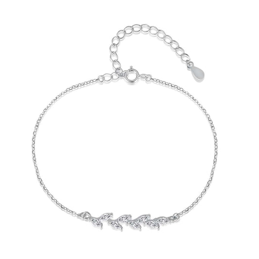 [Lucky Jewelry]Elegant Wheat Leaves Shape Bracelet