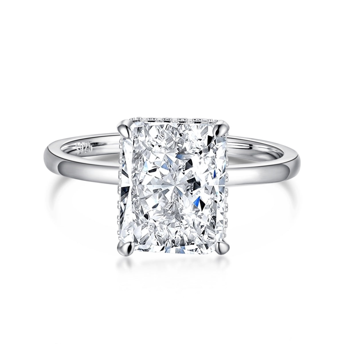 [Lucky Jewelry]4.0 Carat Ornate Enchanting Radiand Cut Banquet Ring
