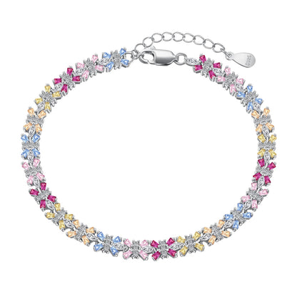 [Lucky Jewelry]Radiant Colorful Emerald Cut Party Bracelet