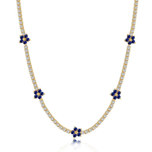 [Lucky Jewelry]Luxurious Colorful Flower Tennis Necklace