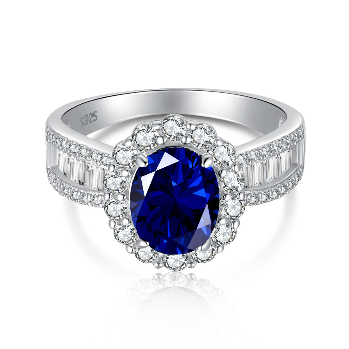 [Lucky Jewelry]1.5 Carat Dazzling Charming Oval Cut Banquet Ring