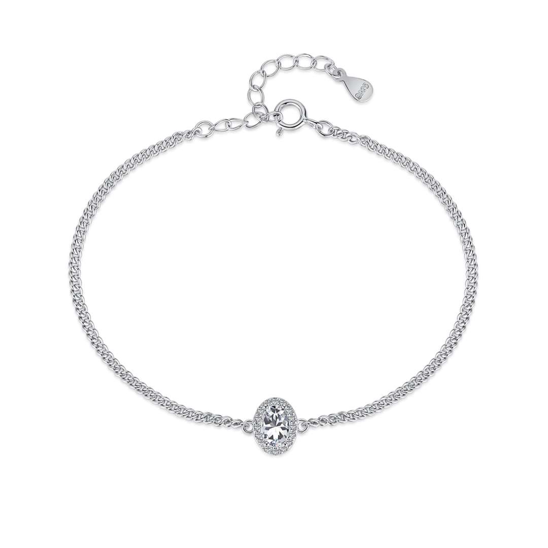[Lucky Jewelry]Exquisite Oval Shape Bracelet