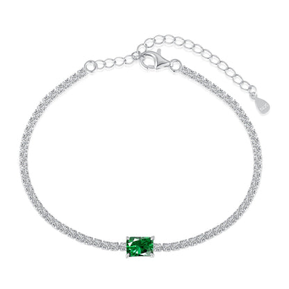 [Lucky Jewelry]1.0 Carat Unique Emerald Cut Banquet Bracelet