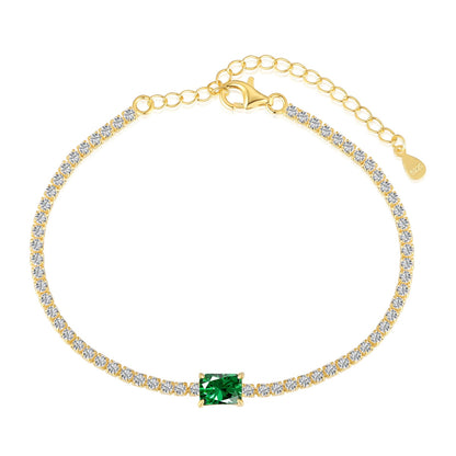 [Lucky Jewelry]1.0 Carat Unique Emerald Cut Banquet Bracelet