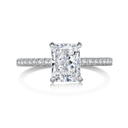 [Lucky Jewelry]2.0 Carat Dazzling Luckyling Radiant Cut Party Ring