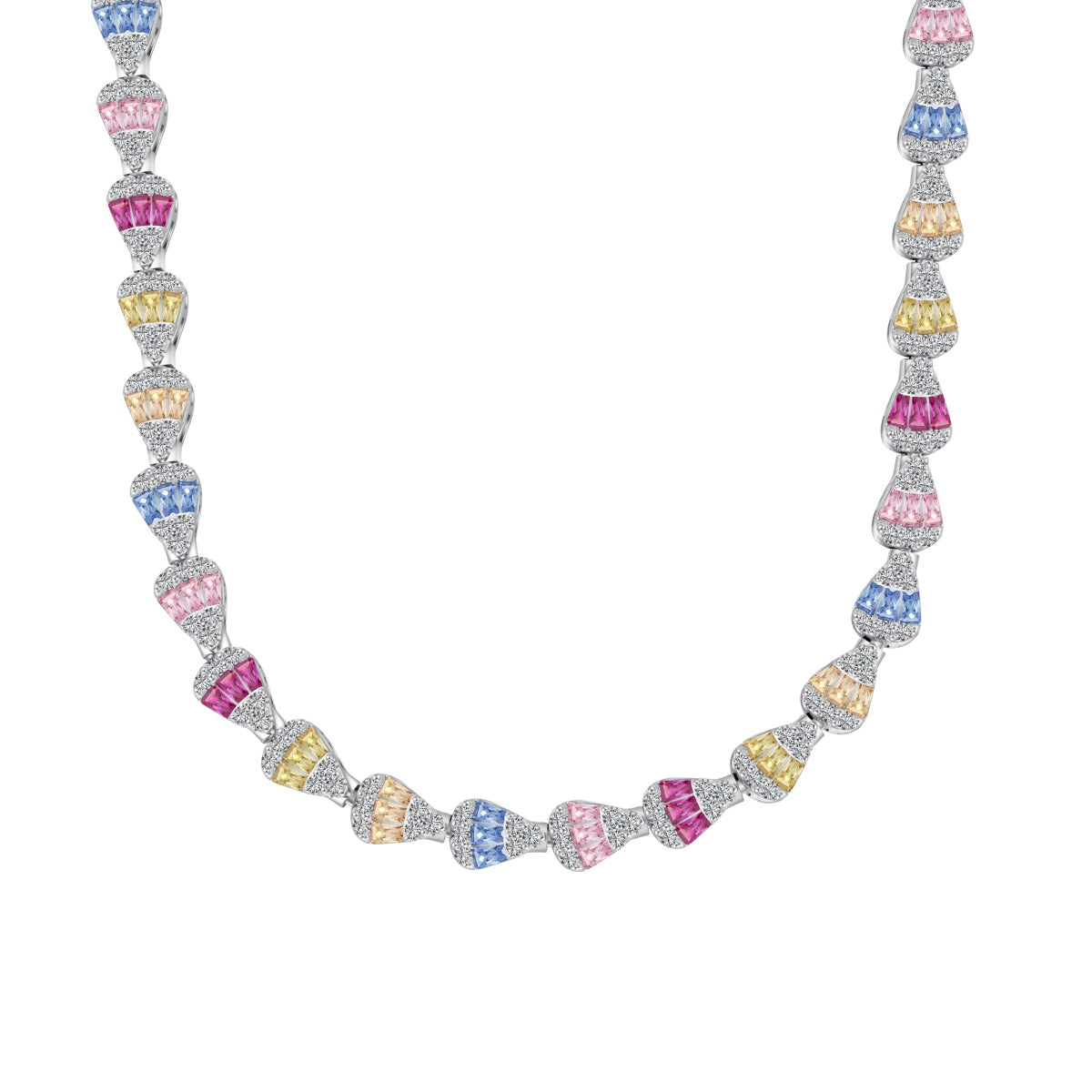 [Lucky Jewelry]Radiant Colorful Rainbow Necklace